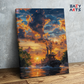 DIY Paint by numbers kit - Fiery Sunset Tugboat Paint by Numbers Kit