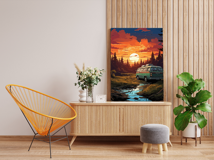 DIY PBN Kit - Sunset Camper Adventure Paint by Numbers Kit