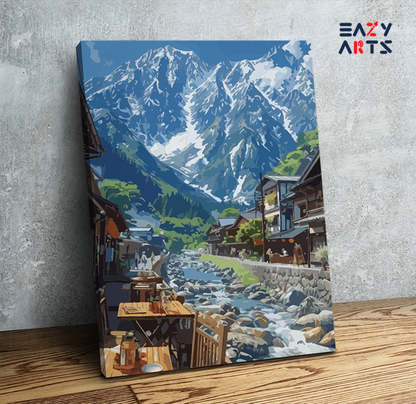 DIY Paint by numbers kit - Riverside Village Café Paint by Numbers Kit