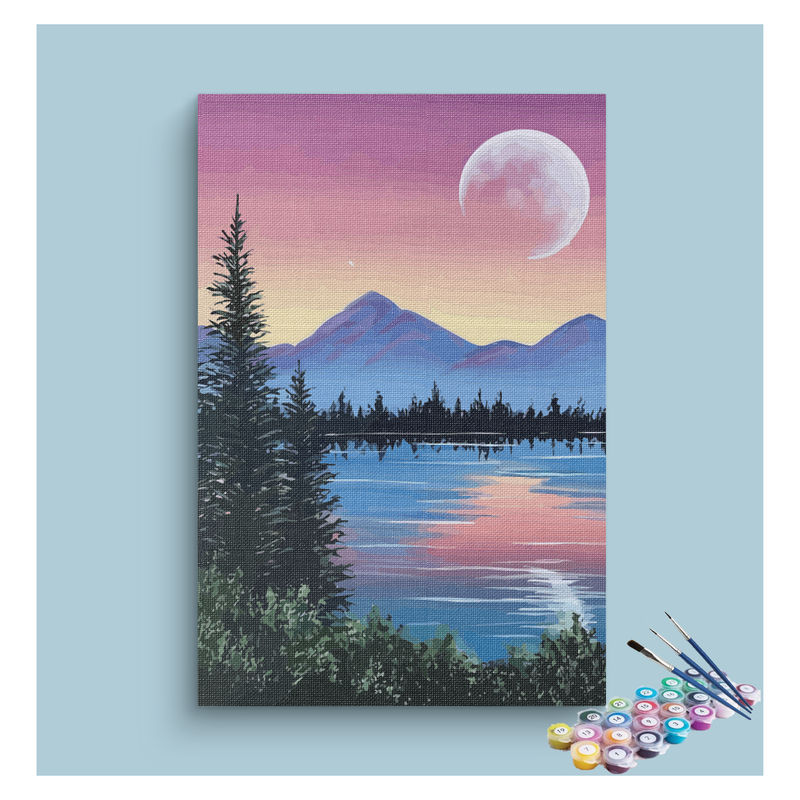 DIY Painting Kit -Tranquil Moonlit Lake Paint by Numbers Kit