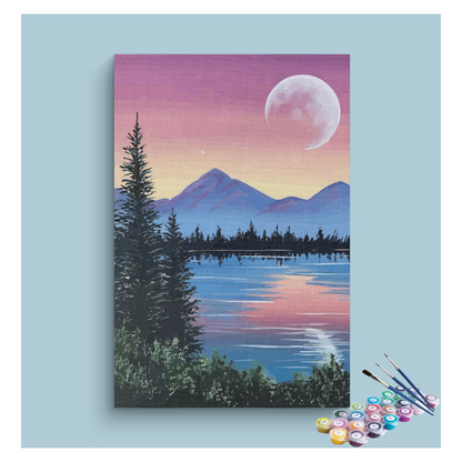 DIY Painting Kit -Tranquil Moonlit Lake Paint by Numbers Kit