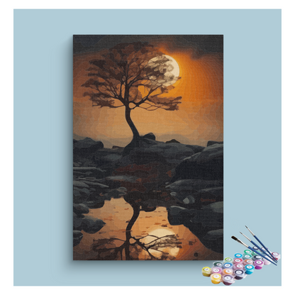 DIY Painting Kit -Moonlit Serenity Paint by Numbers Kit