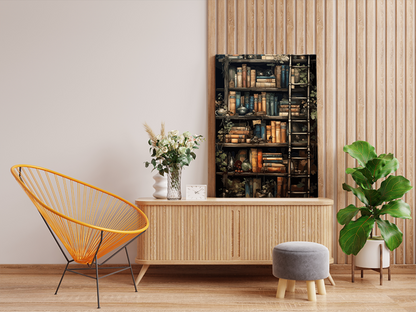 DIY PBN Kit - Enchanted Bookshelf with Ladder Paint by Numbers Kit