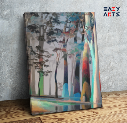 DIY Paint by numbers kit - Vibrant Forest Reflections Paint by Numbers Kit