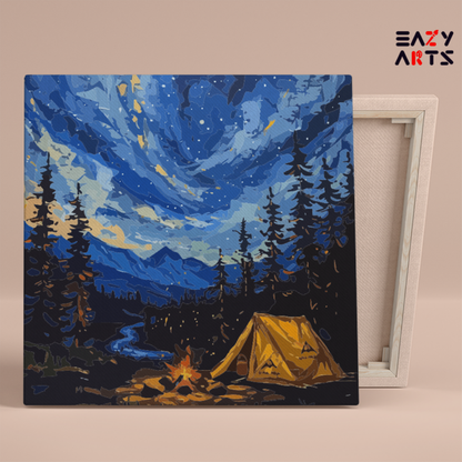 DIY Paint by numbers kit - Starry Night Camping Paint by Numbers Kit