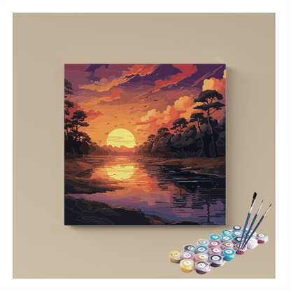 DIY Painting Kit -Tranquil Sunset River Paint by Numbers Kit