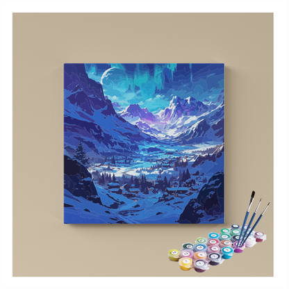 DIY Painting Kit -Aurora Snow Valley Paint by Numbers Kit