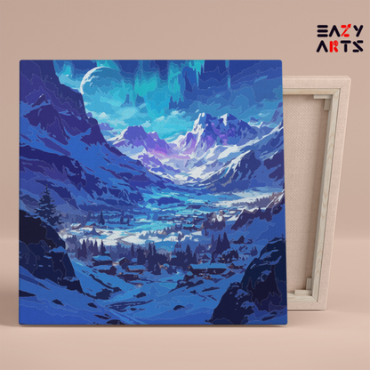 DIY Paint by numbers kit - Aurora Snow Valley Paint by Numbers Kit