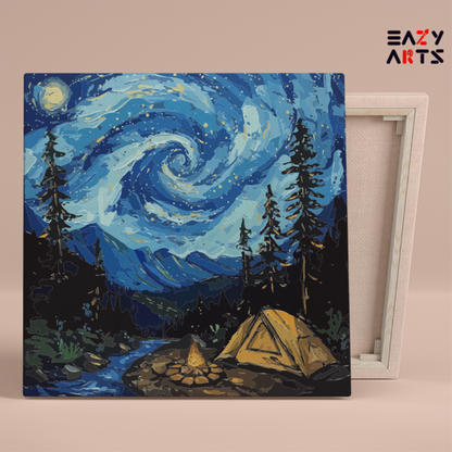 DIY Paint by numbers kit - Starry Night Campsite Paint by Numbers Kit
