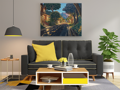 DIY PBN Kit - Quiet Mountain Street Paint by Numbers Kit