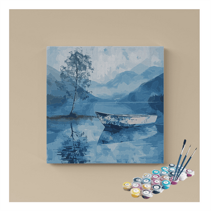 DIY Painting Kit -Tranquil Lake and Boat Paint by Numbers Kit