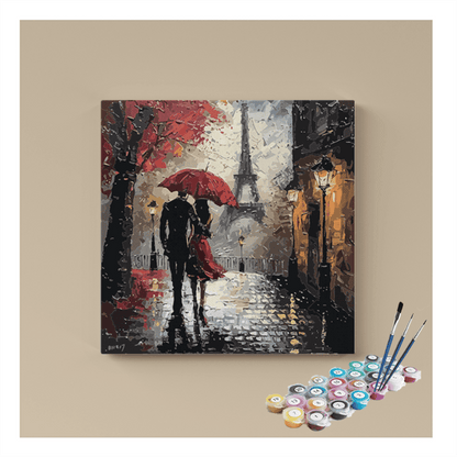 DIY Painting Kit -Romantic Walk in Paris Paint by Numbers Kit