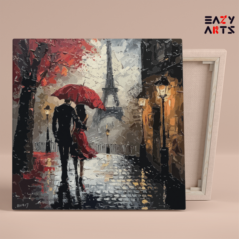 DIY Paint by numbers kit - Romantic Walk in Paris Paint by Numbers Kit