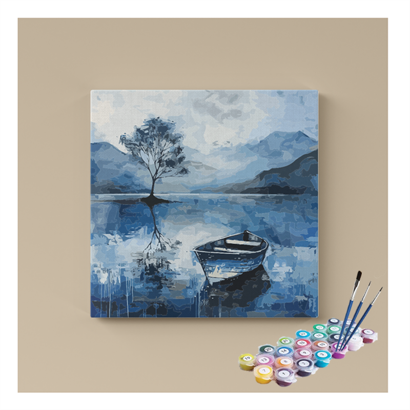 DIY Painting Kit -Tranquil Blue Lake Paint by Numbers Kit