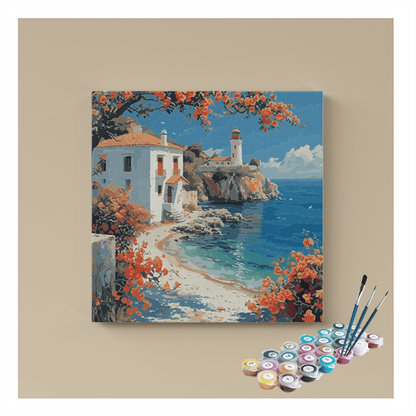DIY Painting Kit -Coastal Lighthouse Paint by Numbers Kit