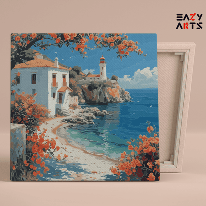 DIY Paint by numbers kit - Coastal Lighthouse Paint by Numbers Kit