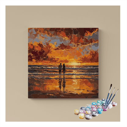 DIY Painting Kit -Romantic Sunset Beach Paint by Numbers Kit