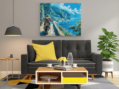 DIY PBN Kit - Scenic Motorcycle Adventure Paint by Numbers Kit