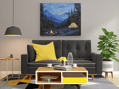 DIY PBN Kit - Starry Night Camping Landscape Paint by Numbers Kit