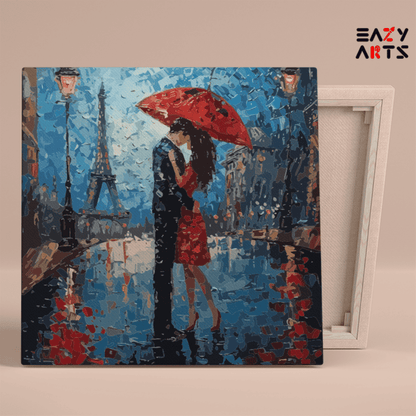 DIY Paint by numbers kit - Romantic Parisian Rain Paint by Numbers Kit