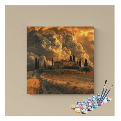 DIY Painting Kit -Golden Horizon Villa Paint by Numbers Kit