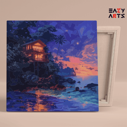 DIY Paint by numbers kit - Tropical Night Escape Paint by Numbers Kit