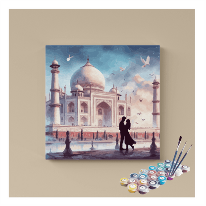 DIY Painting Kit -Romantic Taj Mahal Paint by Numbers Kit