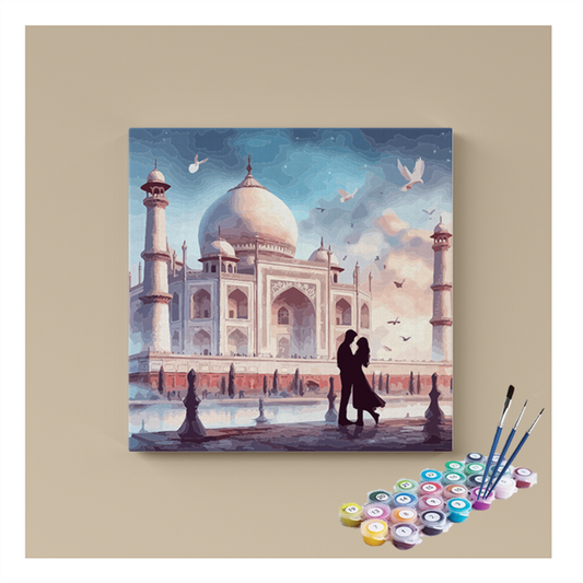 DIY Painting Kit -Romantic Taj Mahal Paint by Numbers Kit