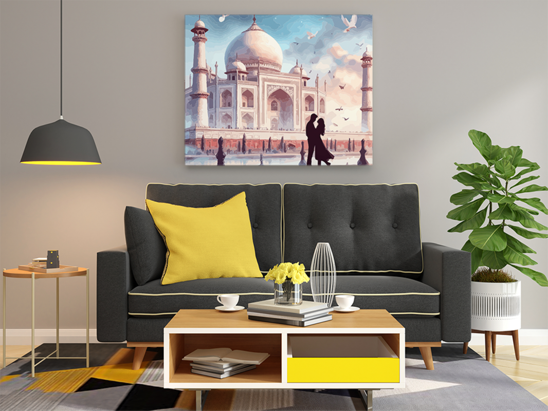 DIY PBN Kit - Romantic Taj Mahal Paint by Numbers Kit