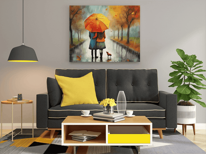 DIY PBN Kit - Cozy Walk in the Rain: Autumn Companions Paint by Numbers Kit