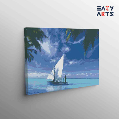Lakshadweep beautiful boat paint by numbers kit