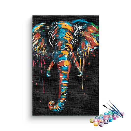 Colourful elephant PBN kit