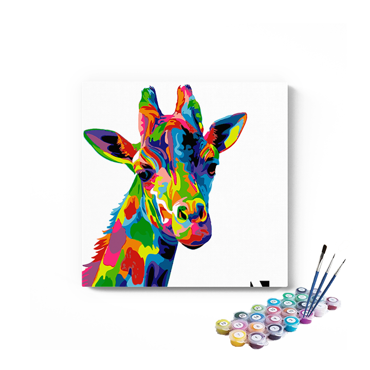 Giraffe abstract paint by numbers
