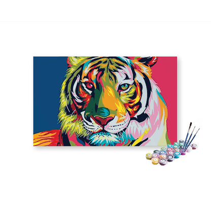 Tiger face abstract paint by numbers