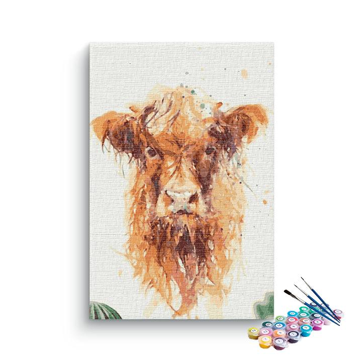 baby cow colorful PBN kit