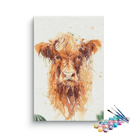 baby cow colorful PBN kit