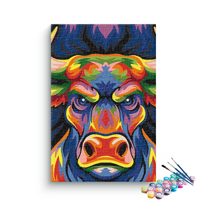 Angry Bull Abstract PBN kit