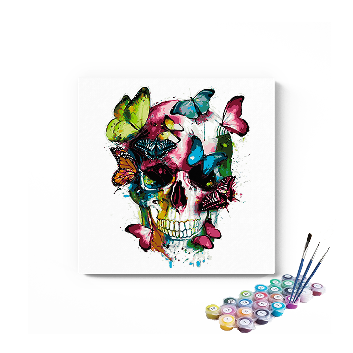 Butterfly on Skull paint by numbers