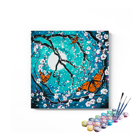 Butterfy And Flowers paint by numbers