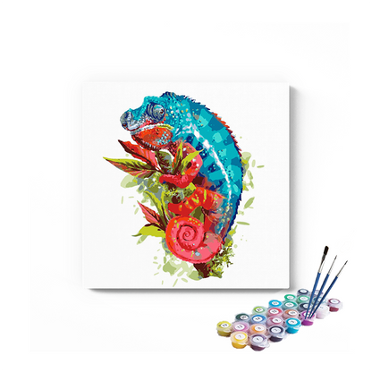 Chameleon Colorful paint by numbers