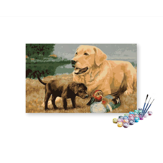 Dog Puppy and Duck paint by numbers
