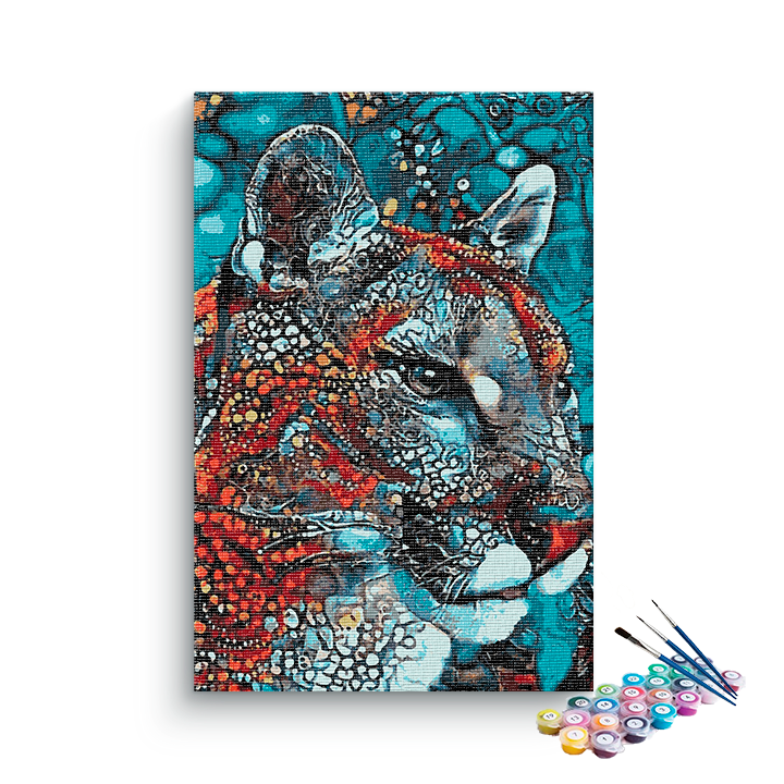 Cheetah Head colorful PBN kit