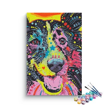 Dog Colorful Abstract PBN kit
