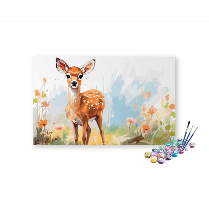 DIY Painting Kit -Baby Deer Standing Paint by Numbers Kit