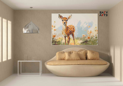 DIY Paint by numbers kit - Baby Deer Standing Paint by Numbers Kit