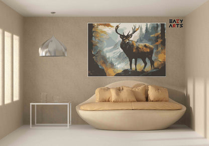 DIY Paint by numbers kit - Deer in a jungle Paint by Numbers Kit