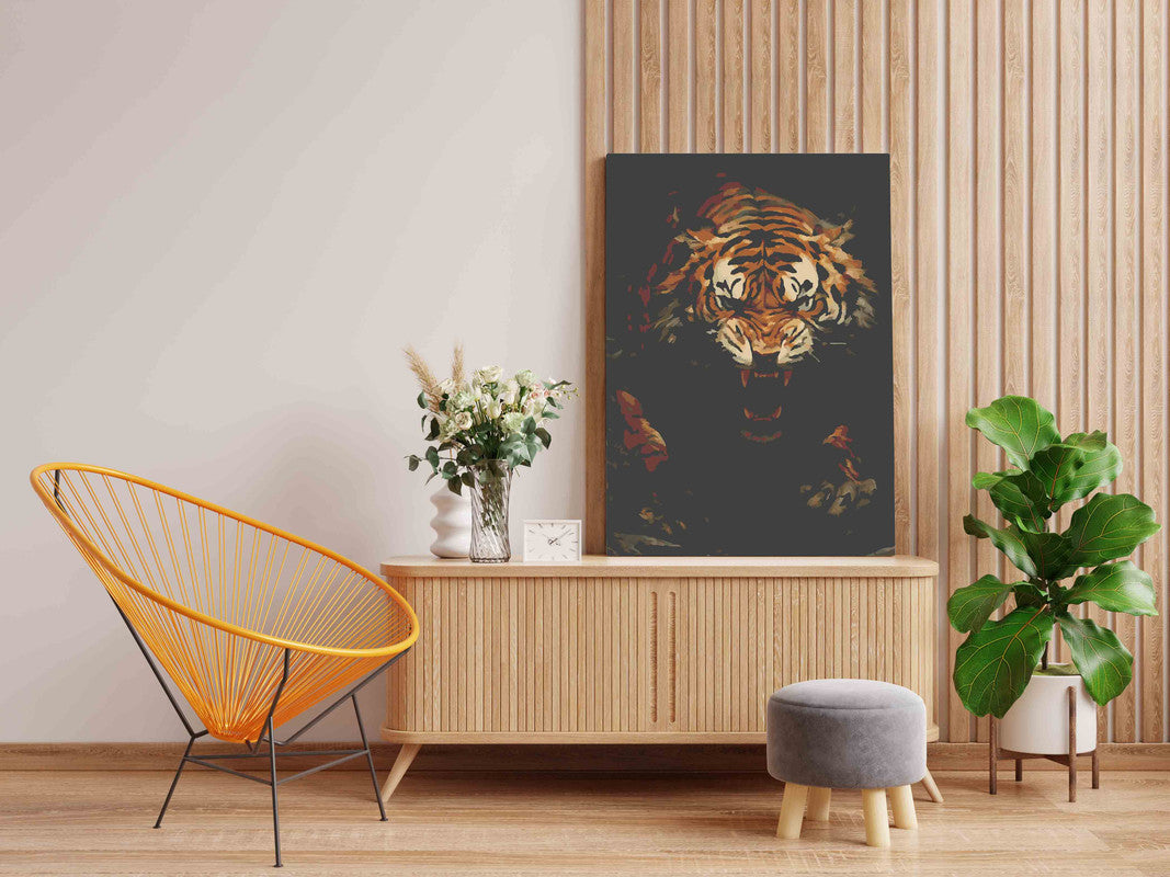 DIY Paint by numbers kit - Angry Tiger Paint by Numbers Kit