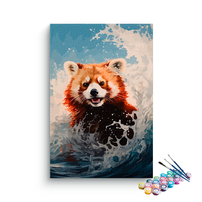 DIY Painting Kit -Baby bear in water Paint by Numbers Kit