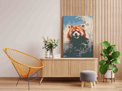 DIY Paint by numbers kit - Baby bear in water Paint by Numbers Kit