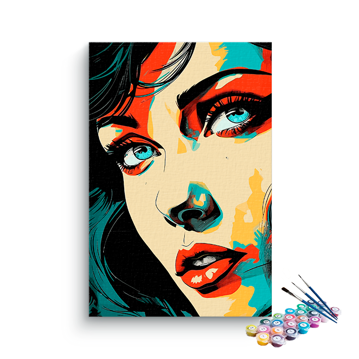 DIY Painting Kit -Beautiful Girl Abstract Paint by Numbers Kit